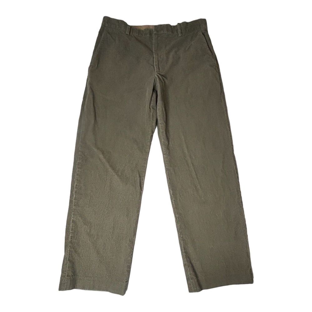 Banana Republic Olive Green Corduroy Pants Trousers Flat Front Mens 35x32 (tag)